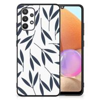 Samsung Galaxy A32 4G | A32 5G Enterprise Editie Bloemen Hoesje Leaves Blue - thumbnail