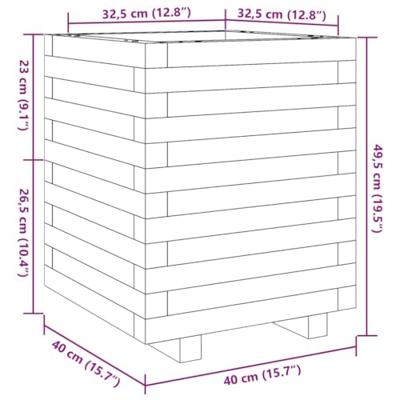VidaXL Plantenbak 40x40x49,5 cm massief grenenhout wasbruin VidaXL Plantenbak 40x40x49,5 cm massief grenenhout wasbruin