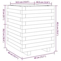 VidaXL Plantenbak 40x40x49,5 cm massief grenenhout wasbruin - thumbnail