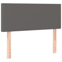 Boxspring met matras kunstleer grijs 120x190 cm - thumbnail