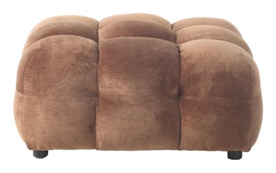 Dutchbone Hocker 'Hackman' Velvet, kleur Cognac Dutchbone Hocker 'Hackman' Velvet, kleur Cognac