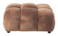 Dutchbone Hocker 'Hackman' Velvet, kleur Cognac - thumbnail