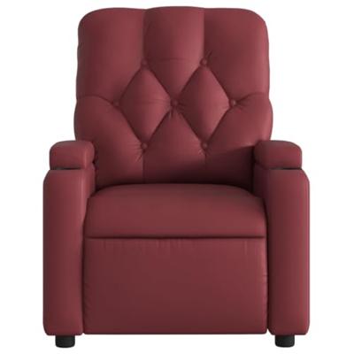 Fauteuil verstelbaar kunstleer wijnrood