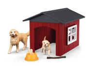 Schleich farm world hondenhok met golden retrievers 42722 - thumbnail
