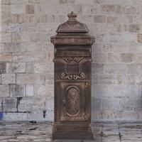 Pilaar brievenbus vintage stijl roestbestendig aluminium brons - thumbnail