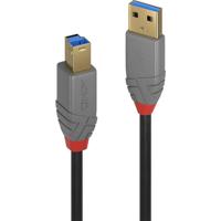 LINDY 36744 USB-kabel USB 3.2 Gen1 USB-A stekker, USB-B stekker 5.00 m Zwart - thumbnail