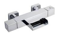 Rombo thermostatische badmengkraan waterval chroom - thumbnail