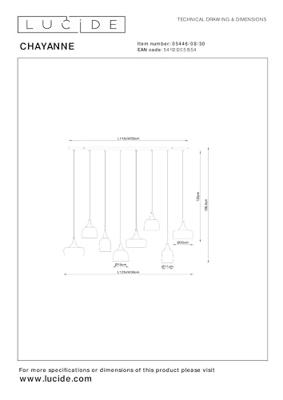 Lucide CHAYANNE - Hanglamp - 8xE14 - Zwart
