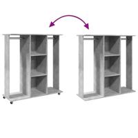 VidaXL Kledingkast met wielen 102x38x110 cm bewerkt hout betongrijs - thumbnail