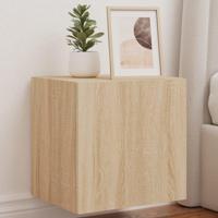 Tv-wandmeubelen met LED 2 st 40,5x35x40 cm sonoma eikenkleurig - thumbnail