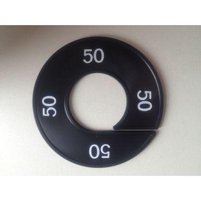 Maatring 9cm zwart/wit 50