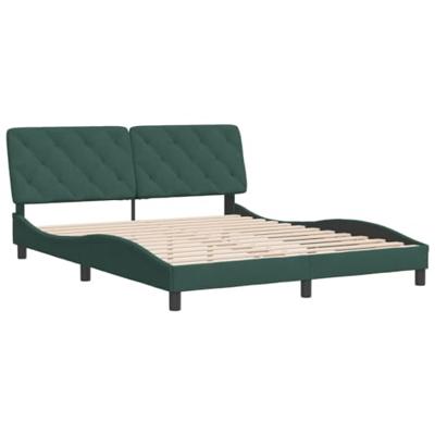 Bedframe zonder matras 160x200 cm fluweel donkergroen