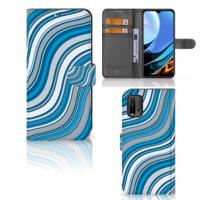 Xiaomi Redmi 9T | Poco M3 | Telefoon Hoesje | Waves Blue | Portemonnee hoesje - thumbnail