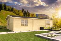 Tuindeco Navarra Blokhut 1032x633 cm 44 mm vuren blank- Zadeldak- Onbehandeld vurenhout- Tuindeco - thumbnail