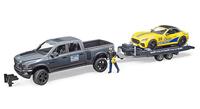 Bruder 02504 RAM Power Wagon en Roadster Bruder Racing Team + Figuur 1:16 - thumbnail