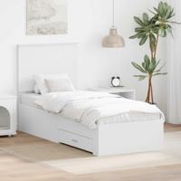 Bedframe met lade Wit en Zilver 75 x 190 cm Bewerkt hout - thumbnail