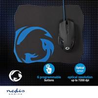 Gaming Muis & Muismat Set | Bedraad | DPI: 1200 / 2400 / 4800 / 7200 dpi | Instelbare DPI | Aantal knoppen: 6 | Programmeerbare knoppen | Rechtshandig | 1.50 m | Zonder Verlichting - thumbnail