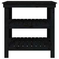 Werkbank 78,5x50x80 cm massief grenenhout zwart - thumbnail