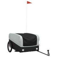 VidaXL Fietstrailer 45 kg ijzer zwart en grijs - thumbnail