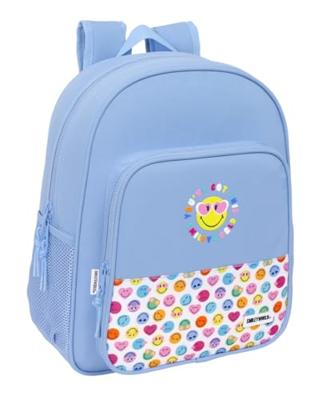 Schoolrugzak Smiley Joyful Blauw Multicolour 32 x 38 x 12 cm