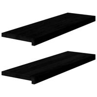 VidaXL Vensterbanken 2 st 80x30x2 cm massief eikenhout donkerbruin - thumbnail