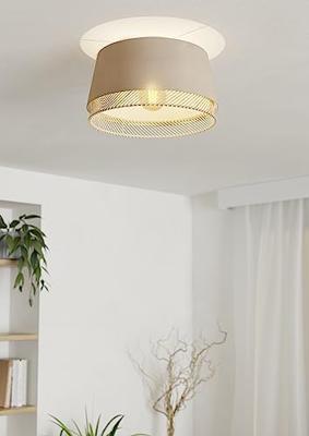 Eglo PlafondlampTabley Ø 38cm - linnen met rotan - 43974