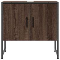 Wastafelkast 60x33x60 cm bewerkt hout bruin eikenkleurig - thumbnail