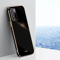 Voor Oppo Reno6 Pro 5G Xinli Rechte 6D Plating Gold Edge TPU Shockproof Case - thumbnail