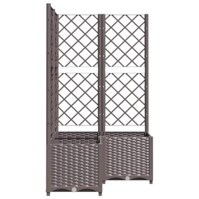 Plantenbak met latwerk 80x80x136 cm polypropeen bruin Plantenbak met latwerk 80x80x136 cm polypropeen bruin