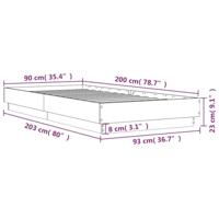 Bedframe bewerkt hout grijs sonoma eikenkleurig 90x200 cm - thumbnail