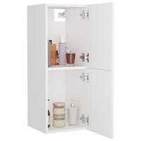 Badkamerkast 30x30x80 cm bewerkt hout wit - thumbnail