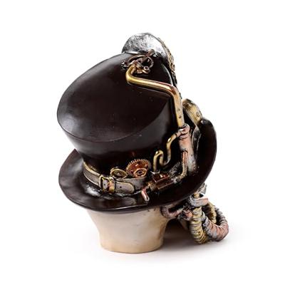 Steampunk Schedel met gasmasker & hoge hoed