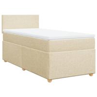 Boxspring met matras stof crèmekleurig 120x200 cm - thumbnail