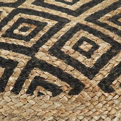 VidaXL Poef handgemaakt 45x30 cm jute zwart VidaXL Poef handgemaakt 45x30 cm jute zwart