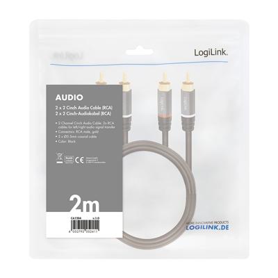 LogiLink CA1204 Cinch Audio Aansluitkabel 2.0 m Zwart Afgeschermd, Kleurcodering LogiLink CA1204 Cinch Audio Aansluitkabel 2.0 m Zwart Afgeschermd, Kleurcodering