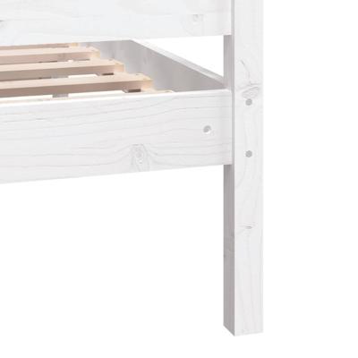 Bedframe massief hout wit 90x190 cm