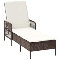 Ligbed met kussen 1-persoon Bruin 157 x 55 x 92cm poly rattan - thumbnail