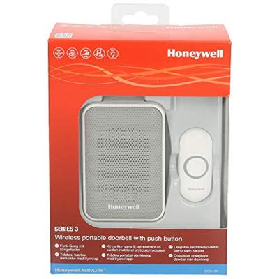 Honeywell DC313N Draadloze draagbare deurbel met volumeregeling en drukknop Honeywell DC313N Draadloze draagbare deurbel met volumeregeling en drukknop