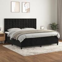 Boxspring met matras fluweel zwart 200x200 cm - thumbnail