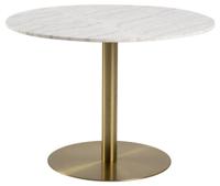 Sohome Ronde Eettafel 'Naima' 105cm, kleur Wit Marmer/Brass - thumbnail