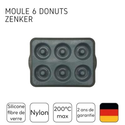 6-donutvorm - ZENKER - 36 x 26 cm - Glasvezel siliconen - Zwart