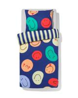 HEMA Kinderdekbedovertrek 140x200cm zacht katoen gezichtjes (blauw) - thumbnail