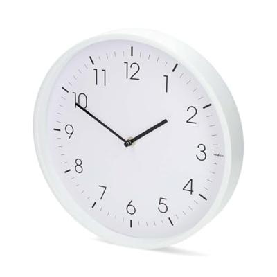 Wandklok | Diameter: 300 mm | Kunststof | Stille beweging | Wit