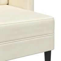 2-zitsbank met chaise L-vorm crmekleurig 125 cm fluweel - thumbnail