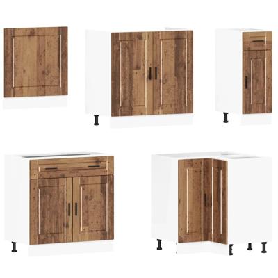 11-delige Keukenkastenset Porto bewerkt hout oud houtkleurig