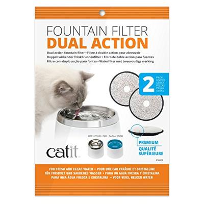 Catit Vervangende reinigingsfilter Premium voor de Catit drinkfontein 3L, verpakking van 2