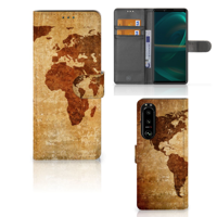 Sony Xperia 5III | Flip Cover | Wereldkaart - thumbnail