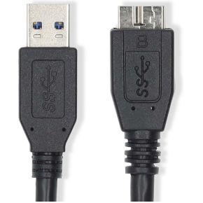 Nedis CCGL61500BK05 Usb-kabel Usb 3.2 Gen 1 Usb-a Male Usb Micro-b Male 5 Gbps Vernikkeld 0.50 M Rond Pvc Blauw Label