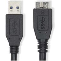 Nedis CCGL61500BK05 Usb-kabel Usb 3.2 Gen 1 Usb-a Male Usb Micro-b Male 5 Gbps Vernikkeld 0.50 M Rond Pvc Blauw Label - thumbnail