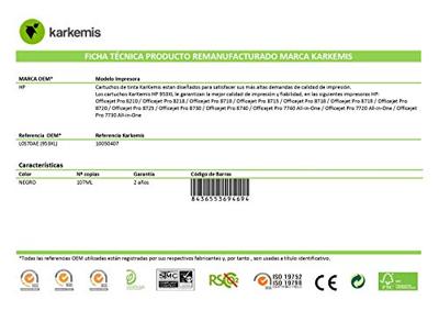 Gerecyclede Inktcartridge Karkemis 953 XL Zwart